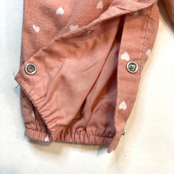 Rachel Zoe Pink Embroidered Hearts Scalloped Pom Poms Bow Jumpsuit Outfit - Picture 7 of 10